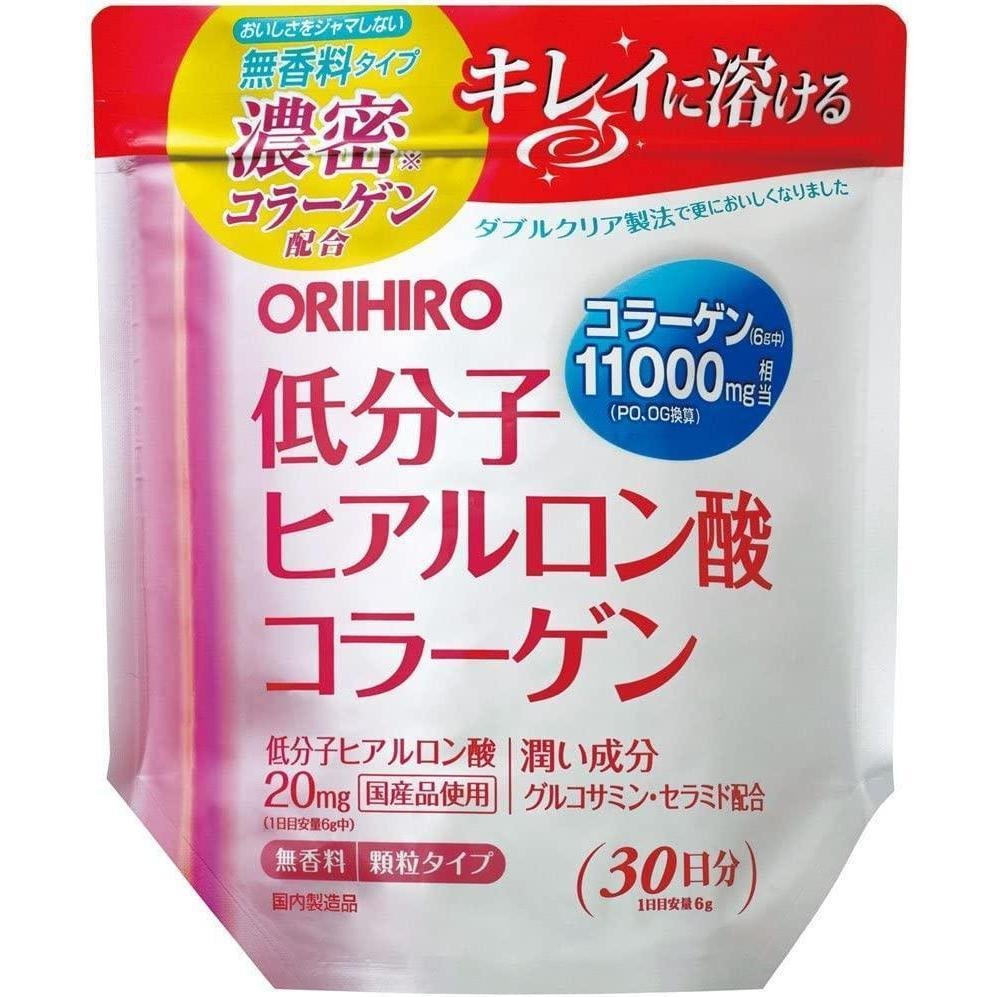 Orihiro Hyaluronic Acid Collagen Powder 180g - Skin Hydration & Anti-Aging Supplement for Women & Men - Perfect for Daily Beauty Routine & Joint Support