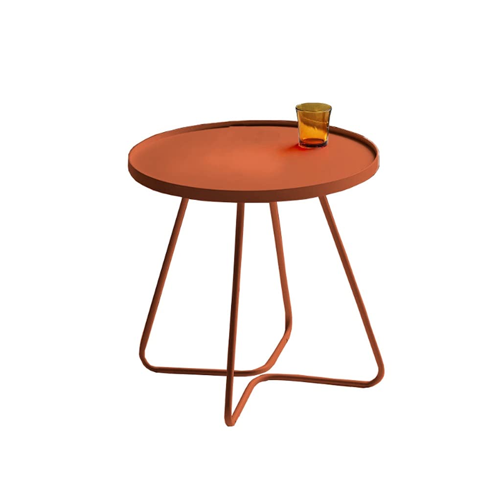 Wrought Iron Side Table - Non-Slip Coffee Table for Living Room, Bedroom & Sofa | End Table, Tea Table & Bedside Table | Perfect for Small Spaces & Corner Decor (Color: E)