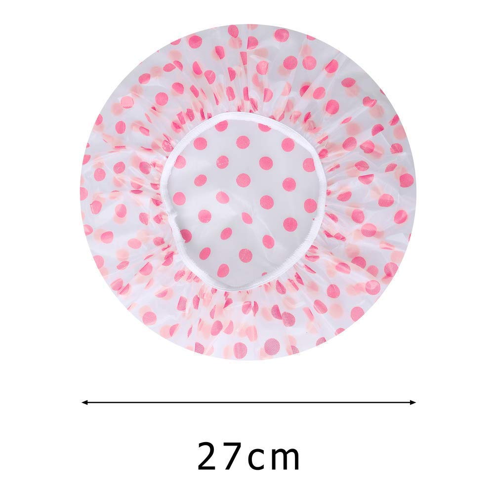 Waterproof Reusable Shower Caps for Women - 3 Pack Multicolor Elastic Hair Bath Caps | Perfect for Swimming, Spa, Travel & Home Hair Care