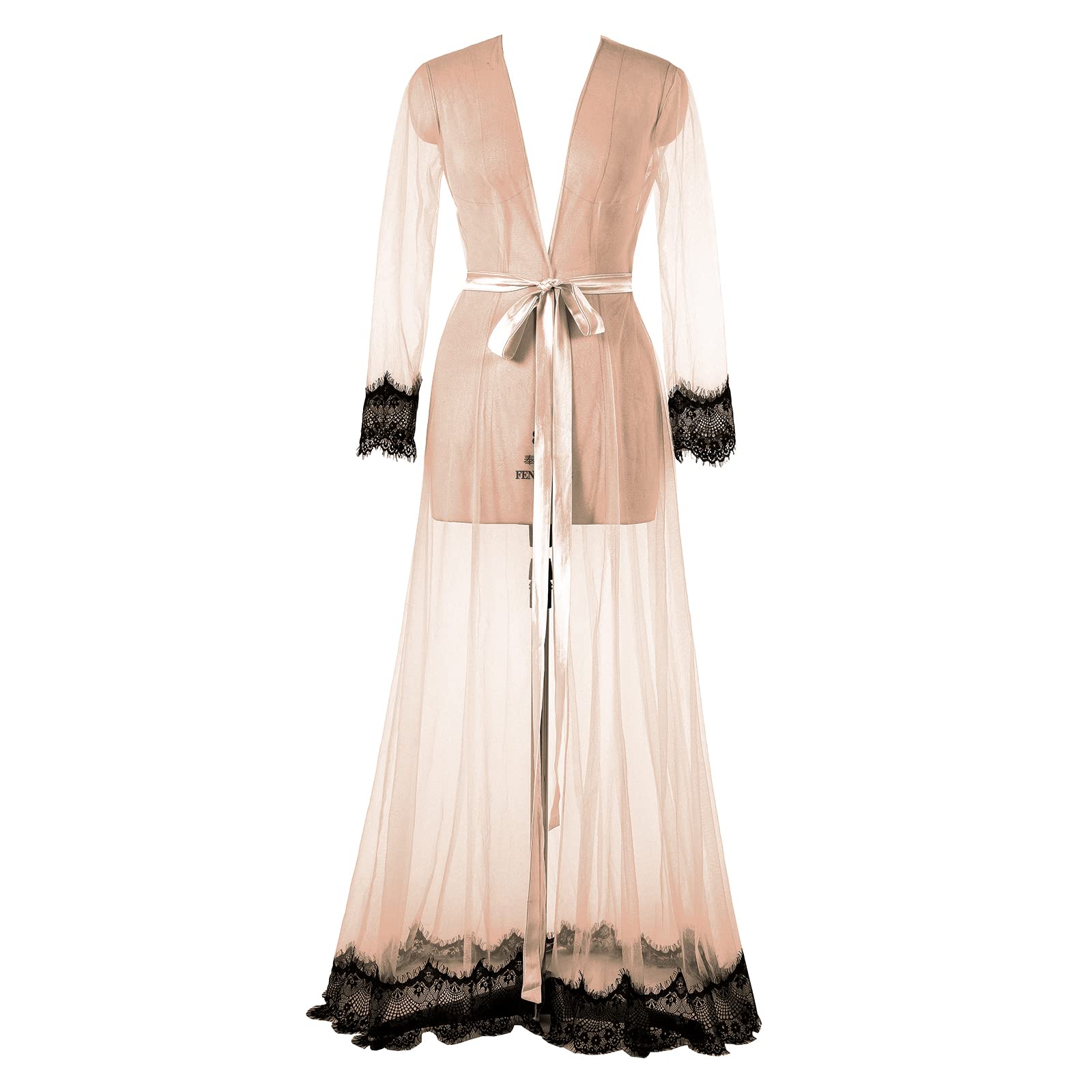 Elegant Women's Tulle Lace Maternity Robe - Soft Bridal Photoshoot Gown & Luxury Bathrobe for Pregnancy, Boudoir & Spa Relaxation