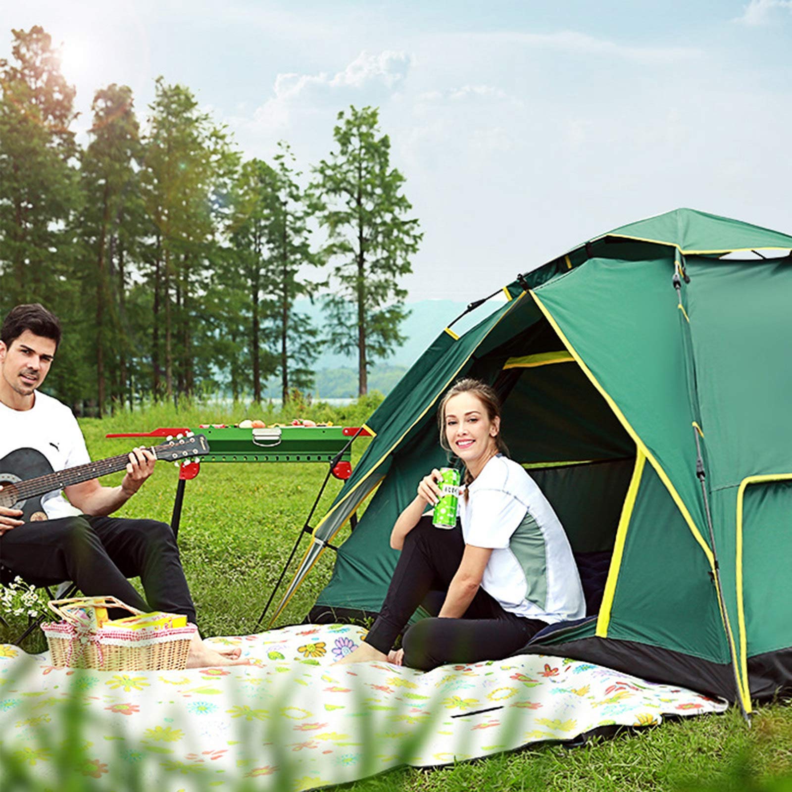 Automatic Pop Up Dome Waterproof Sun Shelter Tent - Lightweight Backpacking & Hiking Tent for Camping, Beach, Picnics & Garden Outdoor Activities