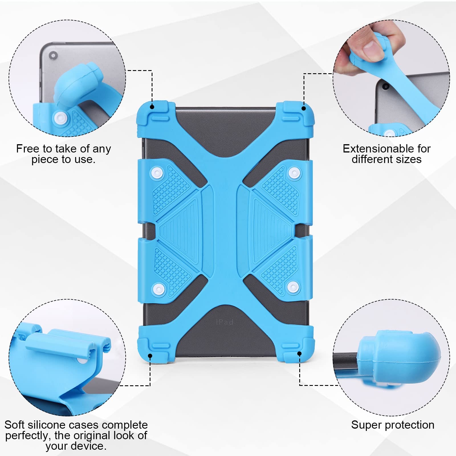 Universal 7 inch Tablet Case - Shockproof Silicone Protective Cover for 6