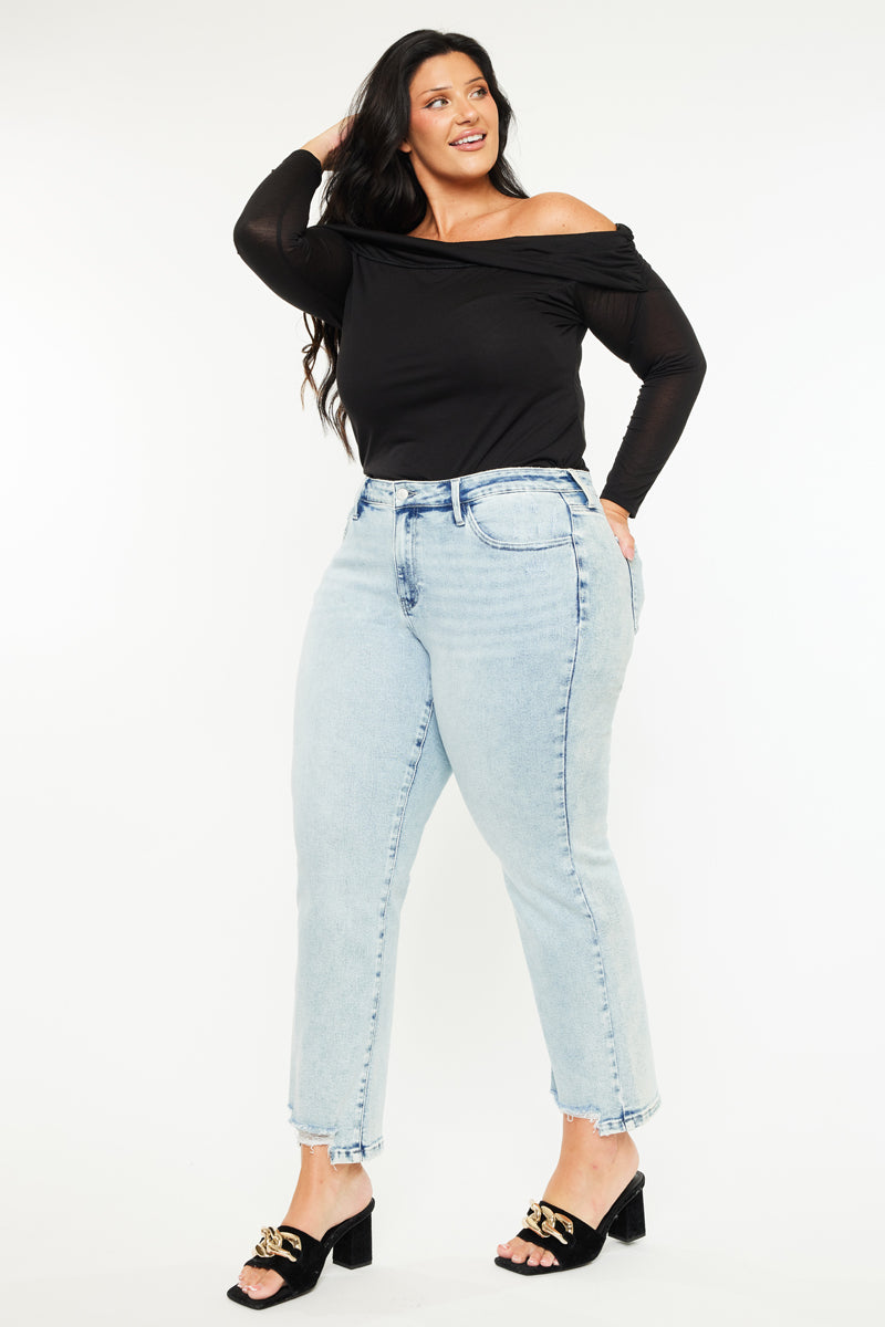 Primm Essentials Mid Rise Crop Straight Jeans for Women - Plus Size Comfort Fit Denim Pants | Casual Wear, Office Outfits & Everyday Style