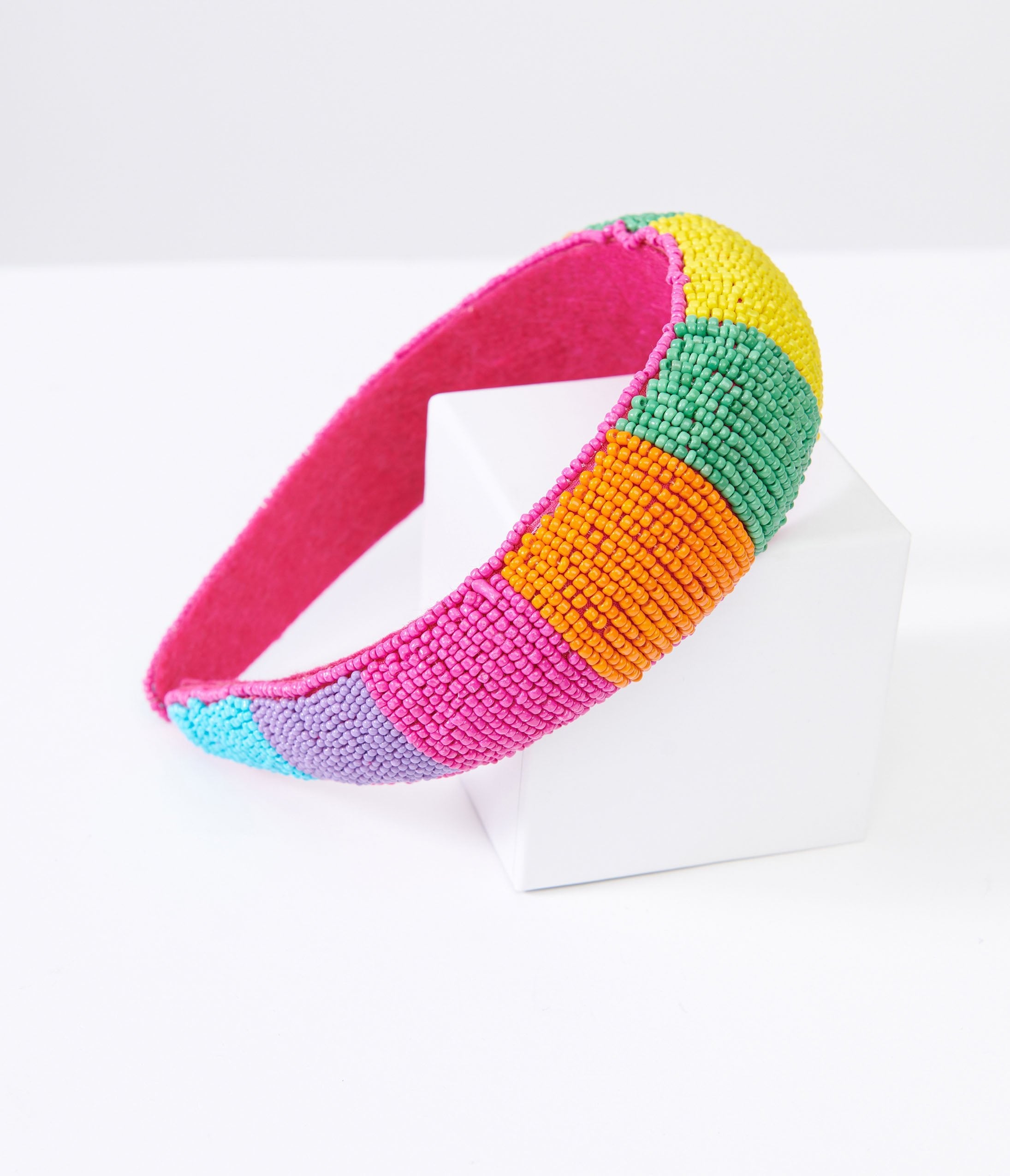 Rainbow Beaded Chunky Headband for Women & Girls - Stylish Hair Accessory for Parties, Festivals & Everyday Wear