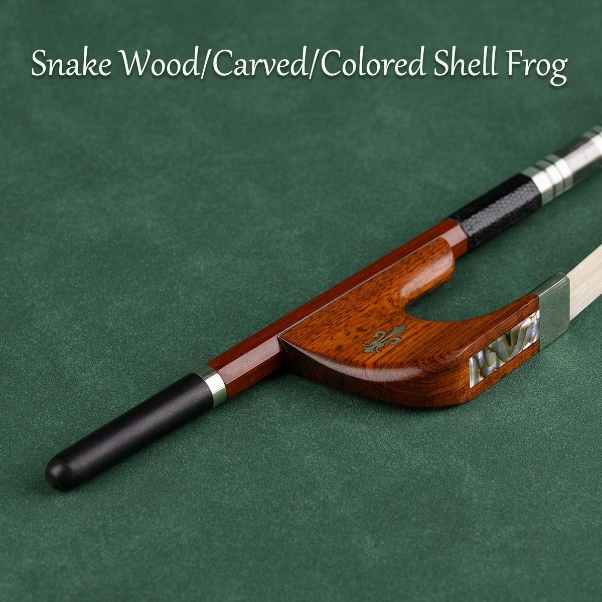 Premium German Style Double Bass Bow 4/4 Size - Handcrafted Brazilian Wood Stick with Snakewood Frog - Perfect for Orchestral Performances, Jazz Ensembles & Professional Musicians