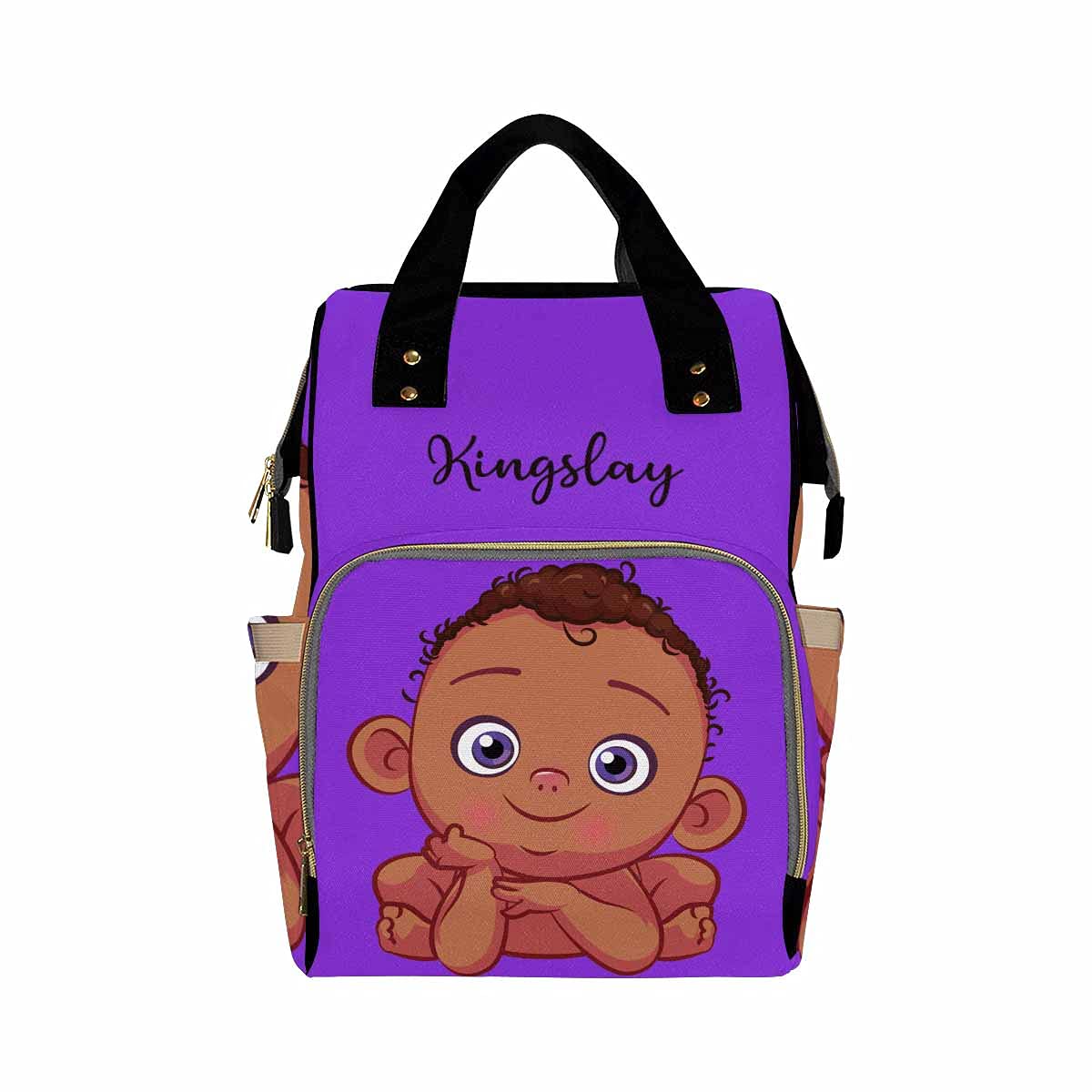 Personalized African American Diaper Backpack for Baby Boys - Custom Name Mommy Nursing Bag, Waterproof Multifunctional Travel Daypack - Perfect Baby Shower Gift & Everyday Use for Moms