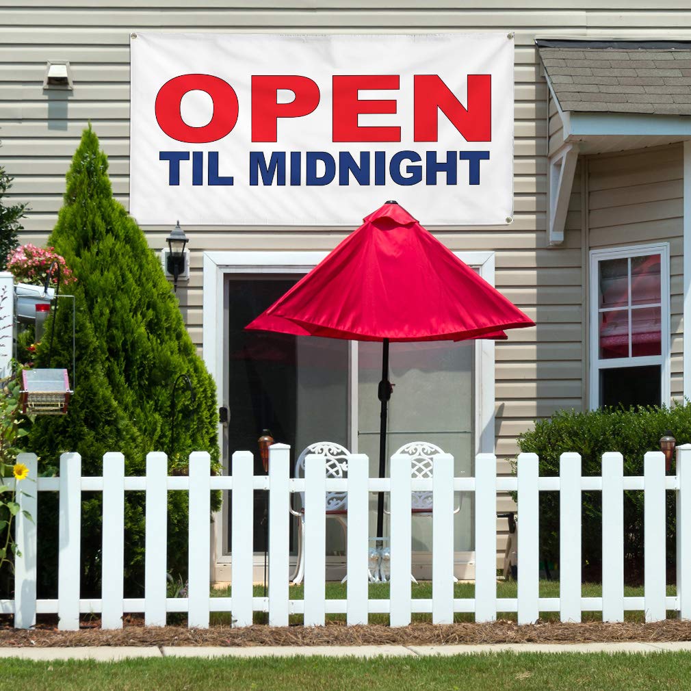 Vinyl Banner - 60x144 Inches, Weatherproof & Durable for Outdoor Use - Red & Blue Business Sign with 10 Grommets - Multiple Sizes Available - Perfect for Storefronts, Events, and Yard Advertising