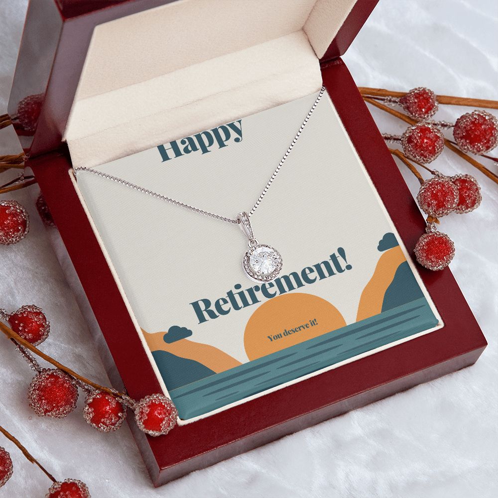 Happy Retirement Necklace for Women - Elegant Retirement Gift Jewelry with Gift Box - Perfect for Retirement Parties, Farewell Gifts & Milestone Celebrations