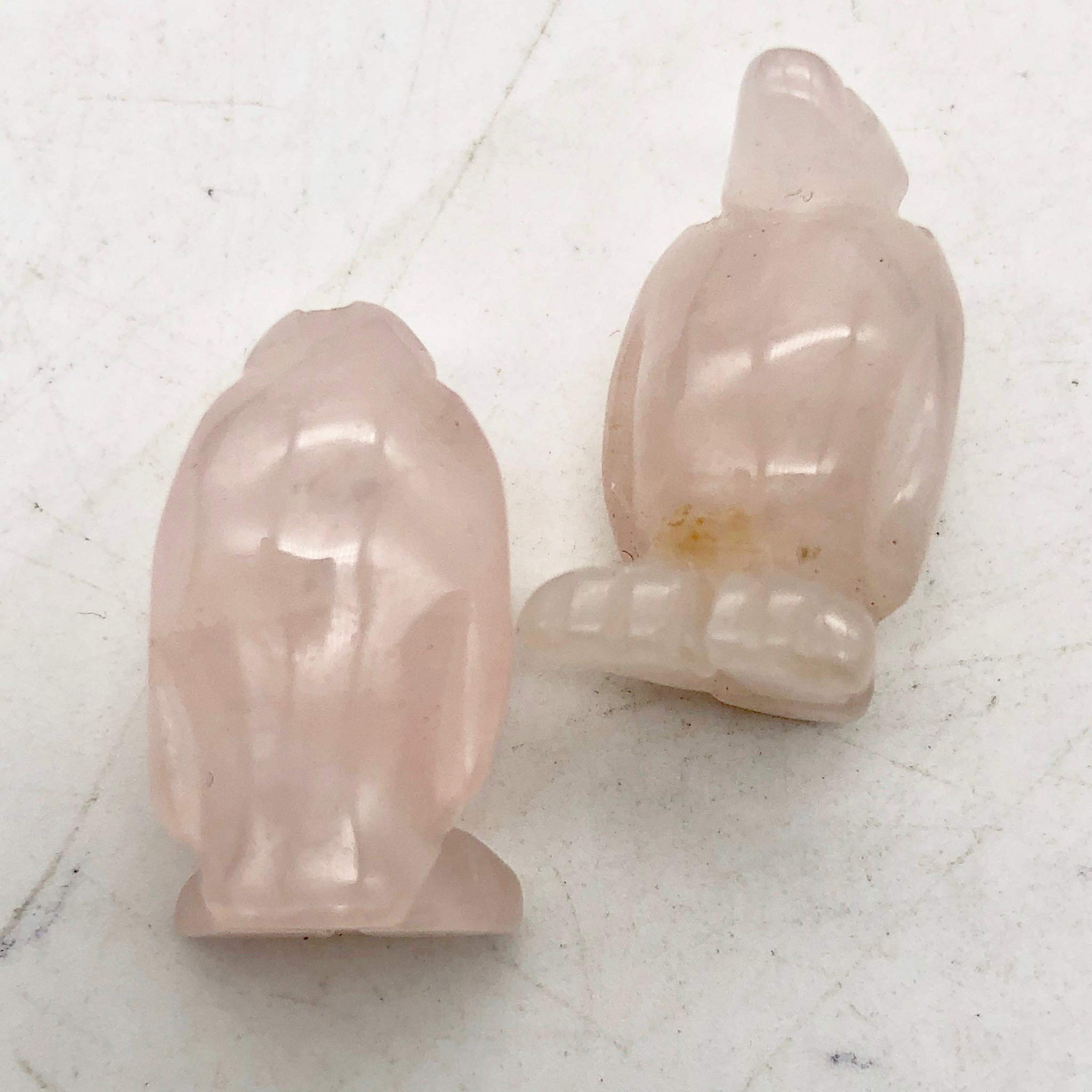Rose Quartz Penguin Beads for Jewelry Making - Hand Carved Gemstone Beads for DIY Necklaces, Bracelets, Earrings - Perfect for Gifts & Craft Projects