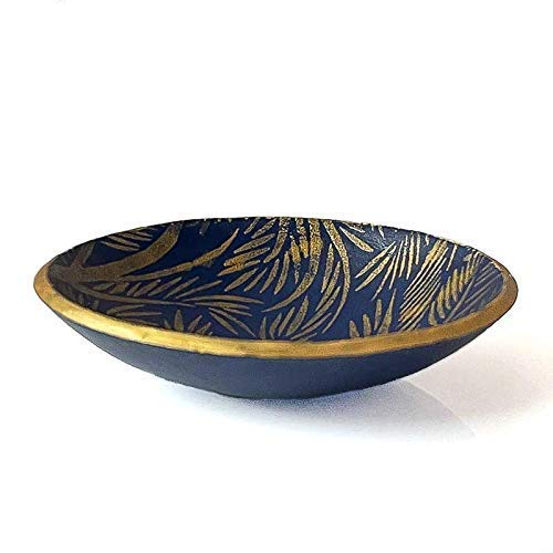 Navy Blue Small Trinket Dish & Ring Holder - Elegant Home Decor & Housewarming Gift for Jewelry Organization, Bathroom Counter, or Dresser Display