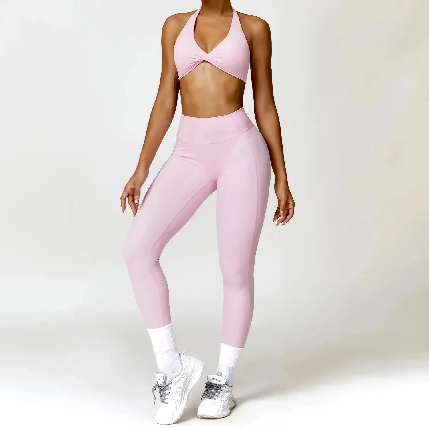 Women's Seamless Yoga Set 2-Piece - Push Up Sports Bra & High Waist Leggings - Sexy Gym Workout Clothes for Women - Perfect for Yoga, Pilates & Fitness Training