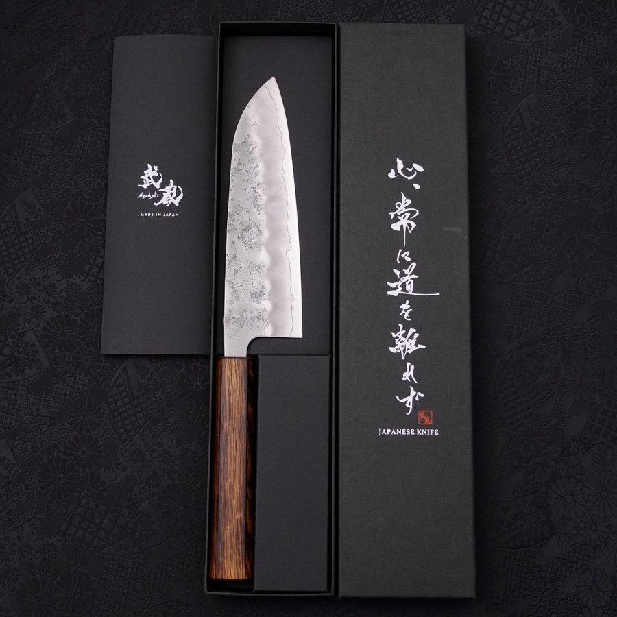 Premium Santoku Knife 165mm - Japanese Silver Steel Blade with Nashiji Finish & Sumi Urushi Handle - Perfect for Slicing, Dicing, and Chopping Vegetables, Meat, and Fish