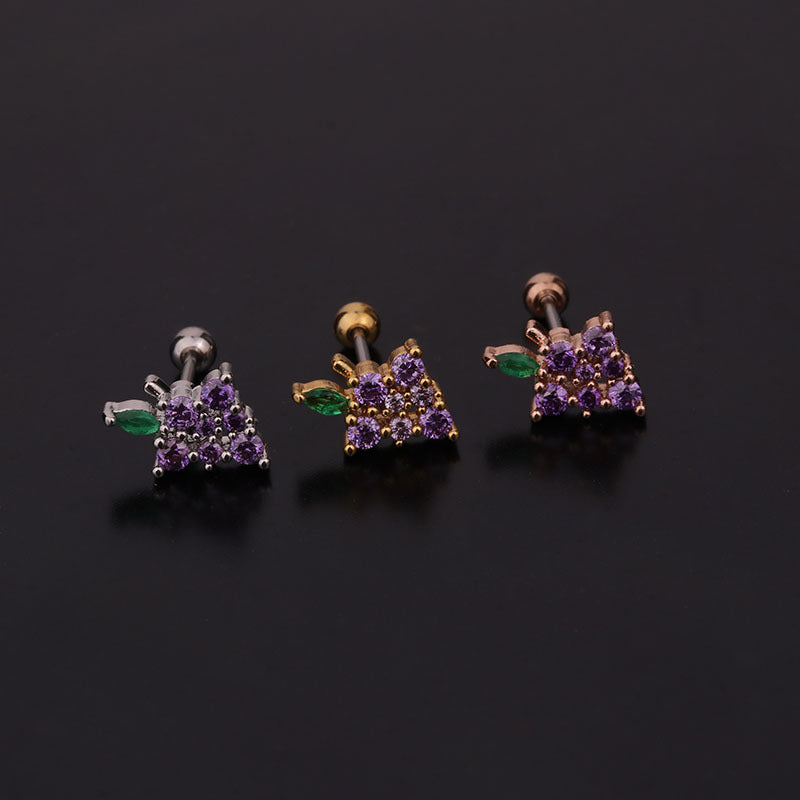 20G Cartilage Tiny Stud Earrings - Cute Fruit Shaped Ear Studs for Women | Perfect for Daily Wear, Parties & Gifts