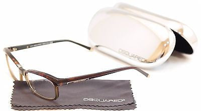 Dsquared2 DQ5034 Havana Brown Plastic Eyeglasses Frame - Made in Italy, Size 53-17-140 | Stylish Designer Glasses for Men & Women, Perfect for Everyday Wear & Fashion Accessories