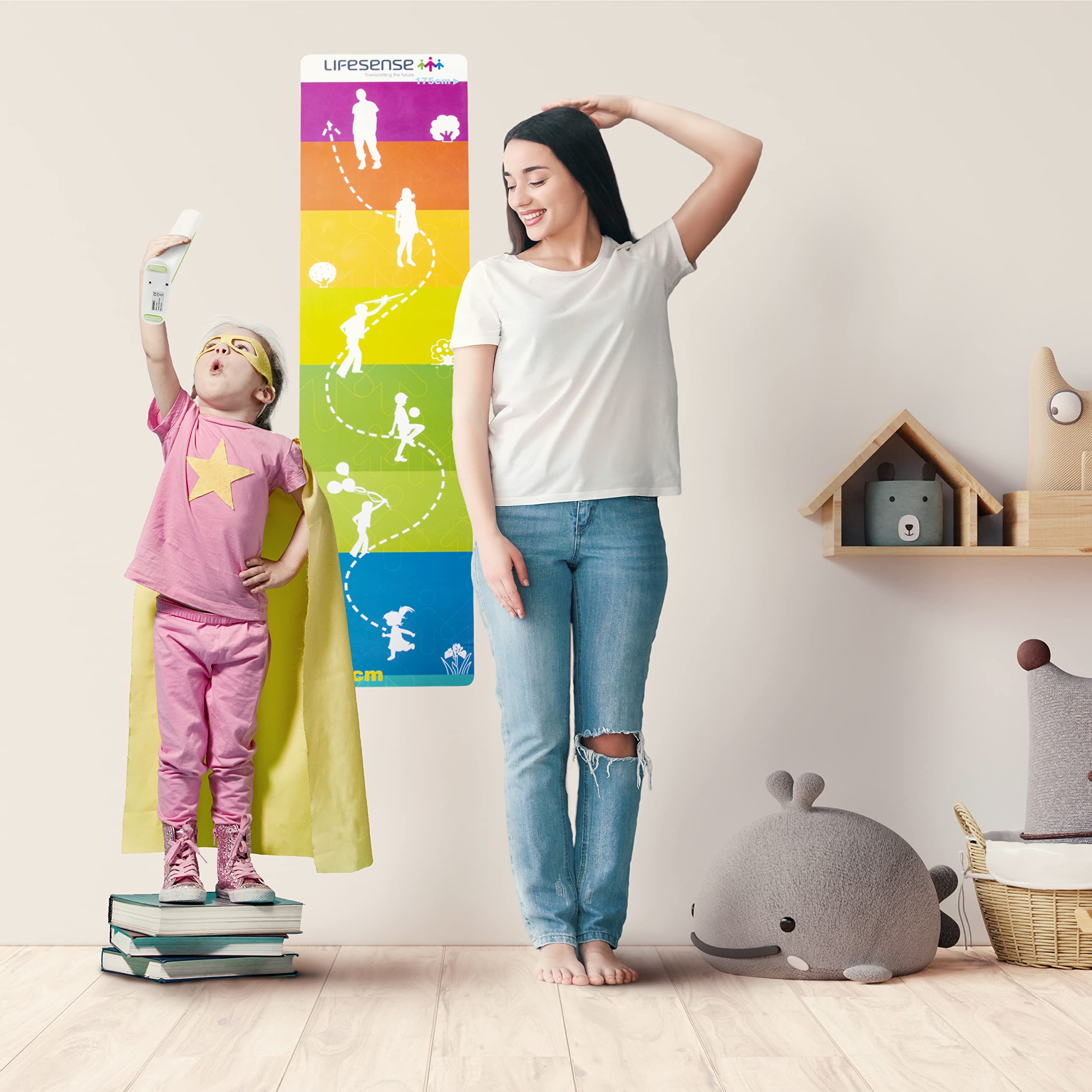 Duronic Digital Height Tape Measure LS302 | Handheld Electronic Stadiometer with Poster & Tape | Battery Included | Accurate Growth Tracker for Kids, Teens & Adults | Perfect for Home, Clinic & School Measurements