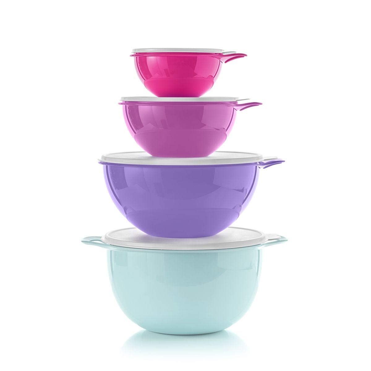 Tupperware Thatsa Bowl Set of 4 - Large Plastic Food Storage Containers with Lids - Perfect for Meal Prep, Leftovers & Party Serving
