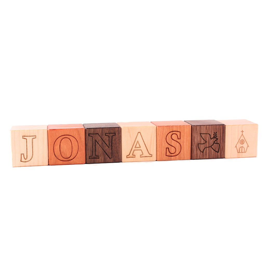 Personalized Baptism Name Blocks - Custom Wooden Baby Christening Gift for Boys & Girls - Perfect for Baptism, Christening, and Baby Shower Decorations