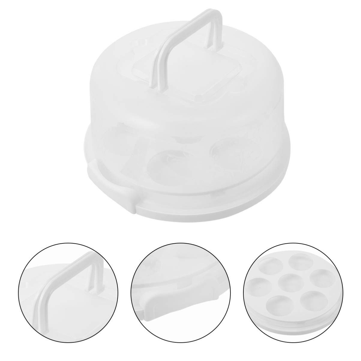 Hemoton 1-Piece White Cake Box - Portable Cake Carrier & Cupcake Storage Container for Transporting & Displaying Cakes, Cupcakes & Desserts - Perfect for Parties, Baking, Catering & Home Use