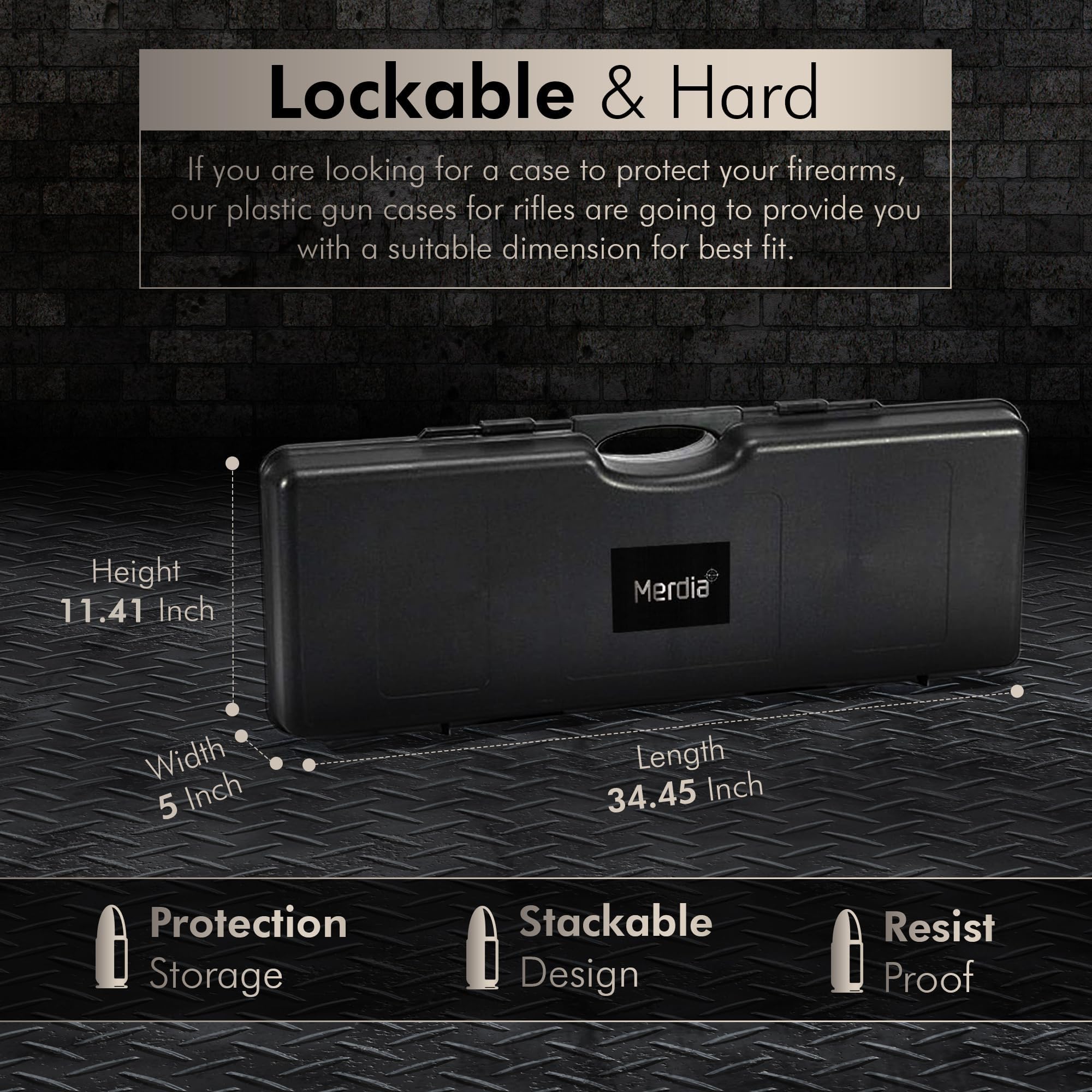 Premium Hard Gun Case with Lock - Heavy Duty Rifle & Shotgun Storage | Secure AR Accessories Protection | Waterproof & Shockproof Design | Perfect for Hunting, Shooting Range & Travel