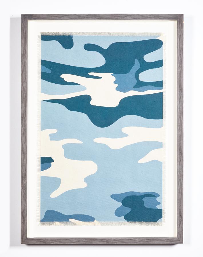 Navy Blue Camo Framed Wall Art by Nathan Turner - Modern Home Decor for Living Room, Bedroom & Office