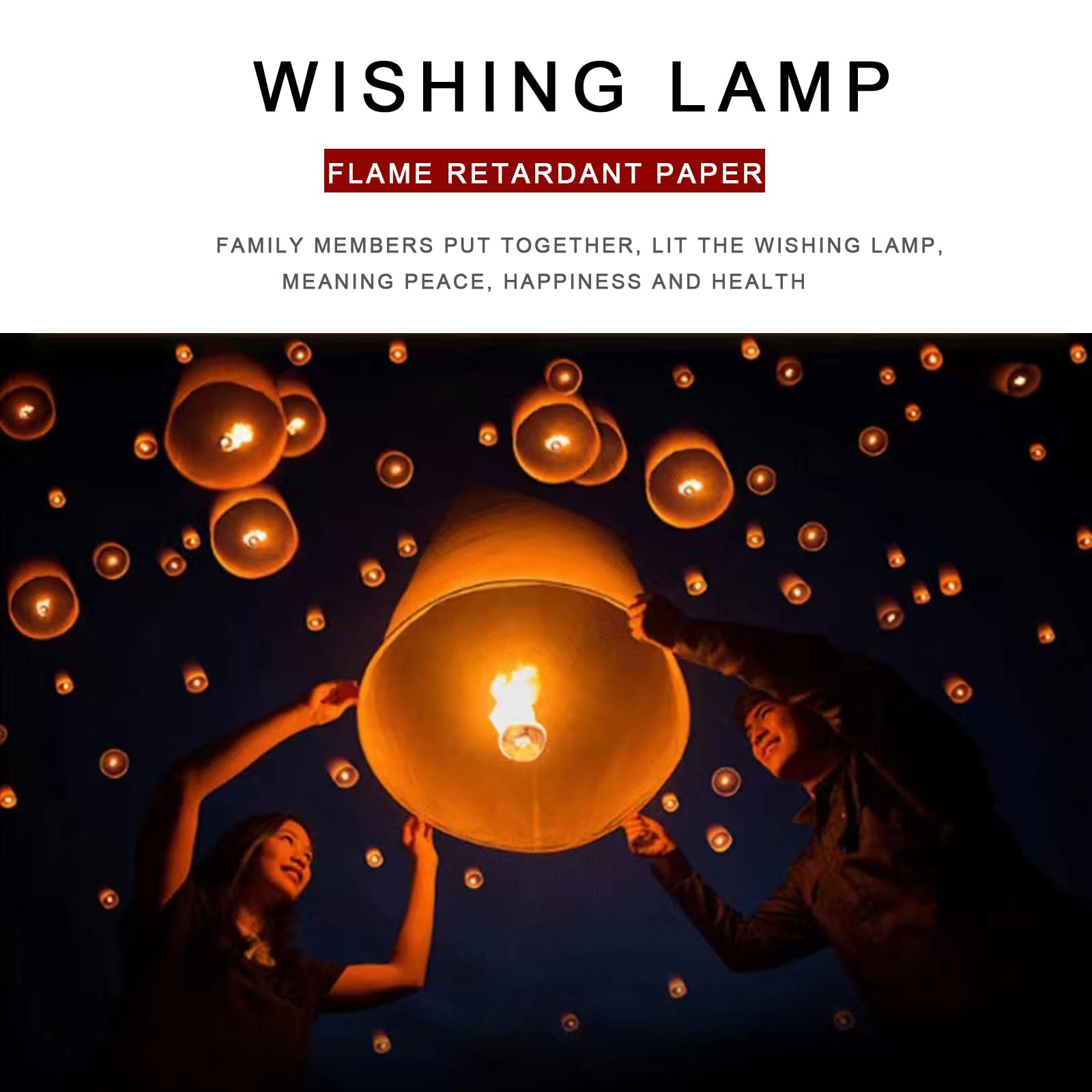 Chinese White Paper Lanterns 5-Pack - Hanging Wedding Decorations, Birthday Party & Memorial Decor, Sky Lanterns for Outdoor Celebrations & Festivals