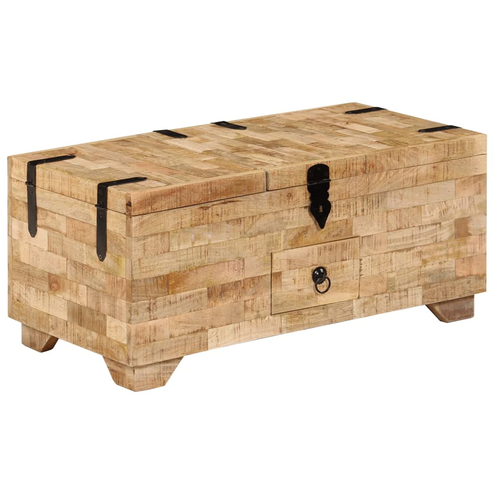 Modern Mango Wood Coffee Table for Living Room - 31.5