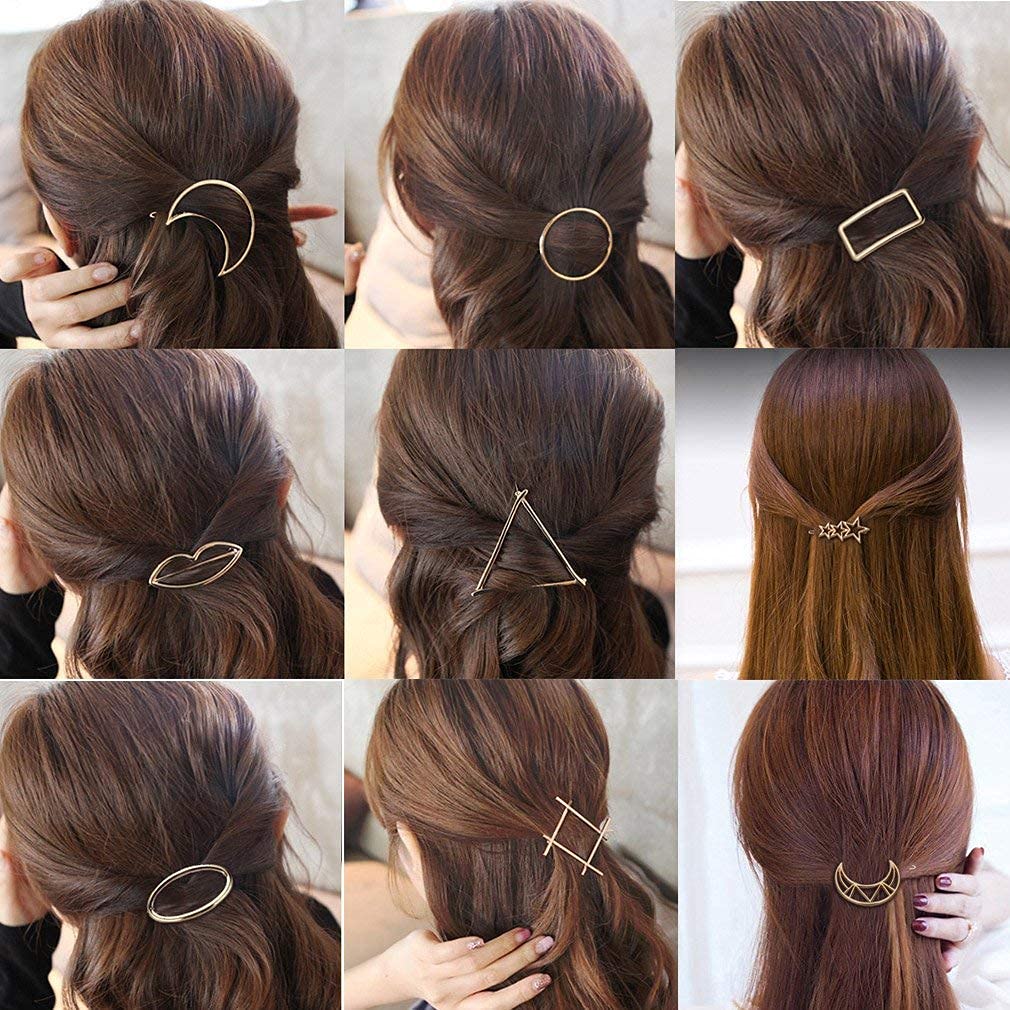 Minimalist Geometric Round Hollow Metal Hair Clip - Silver Alloy Hairpin for Women & Girls | Perfect for Updos, Ponytails & Everyday Hairstyles | Hair Accessories & Barrettes