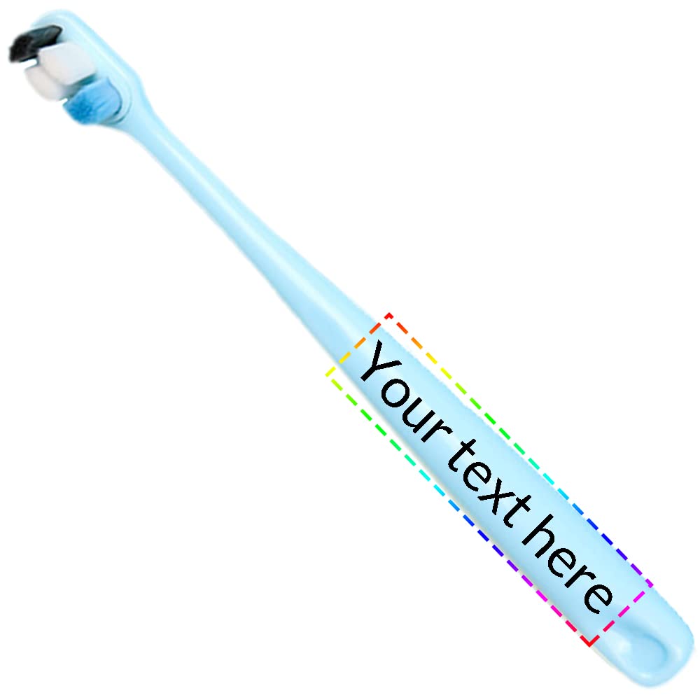 Custom Personalized Toothbrushes for Adults & Kids - Soft Bristles, Gentle Cleaning (Blue) | Perfect for Travel, Home & Office Use