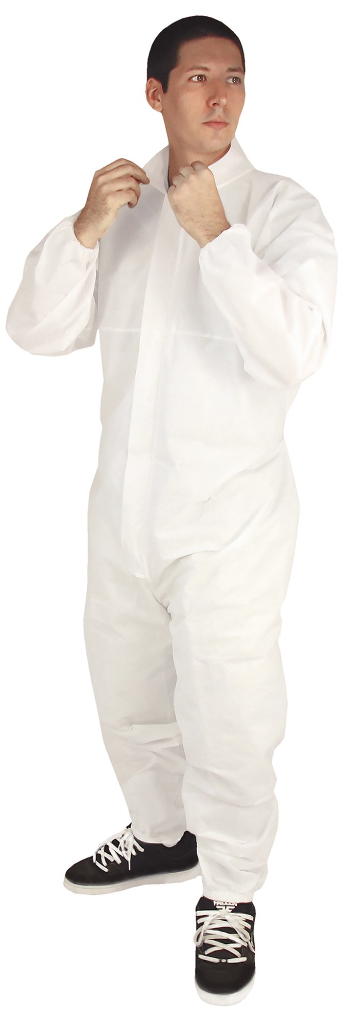 ERB 14702 PC100 Disposable Coveralls - White Large Size - Protective Workwear for Construction, Painting & Industrial Safety