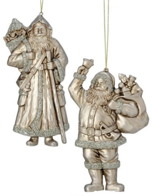 5.5 Inch Vintage Santa Claus Christmas Ornament - Handmade Plastic Holiday Decor for Tree, Mantel, and Festive Home Decorating