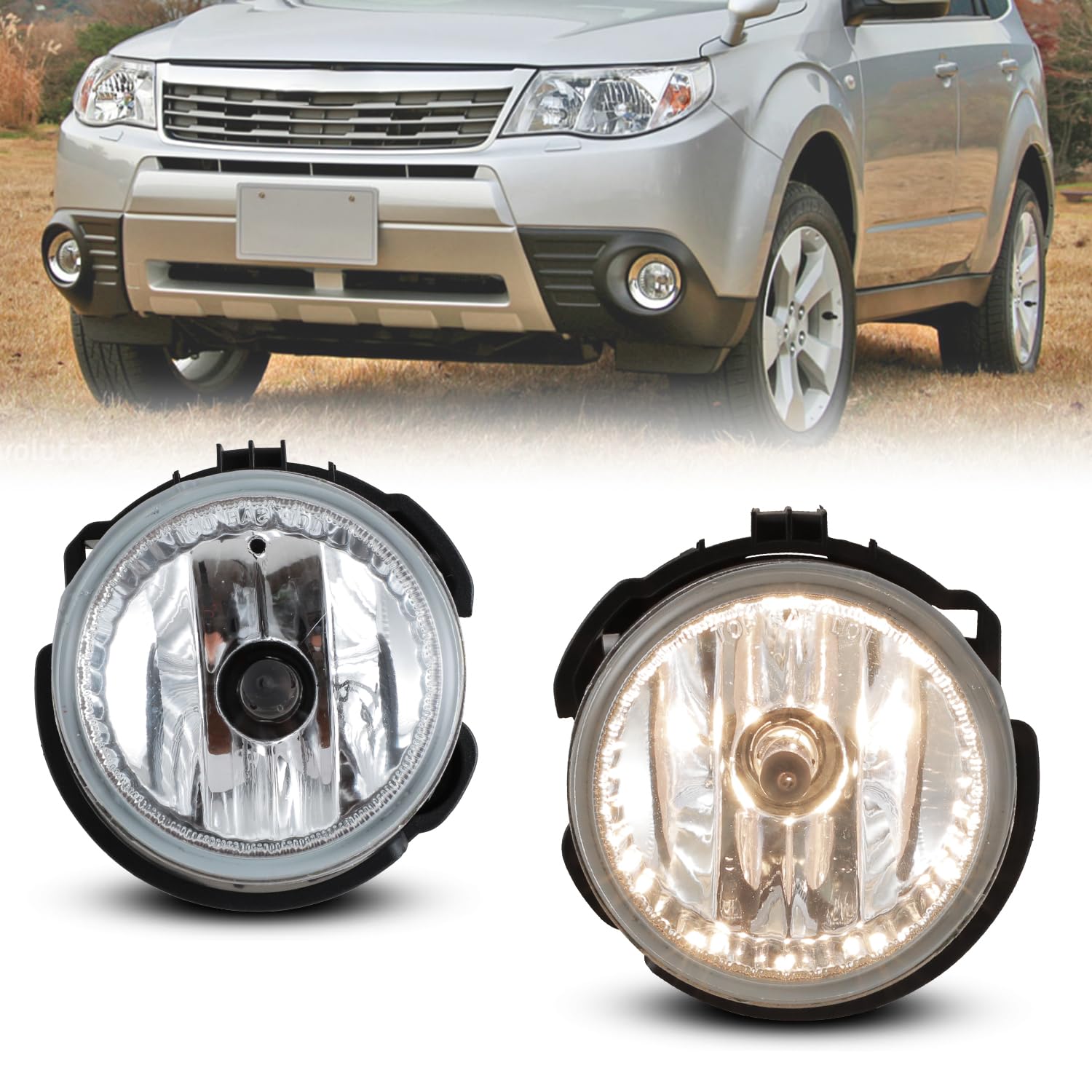 CPW Fog Lights Assembly Replacement for Subaru Forester (2009-2013) & Impreza WRX STI (2008-2010) - Durable Driving Fog Lights for Enhanced Night Visibility & Off-Road Safety