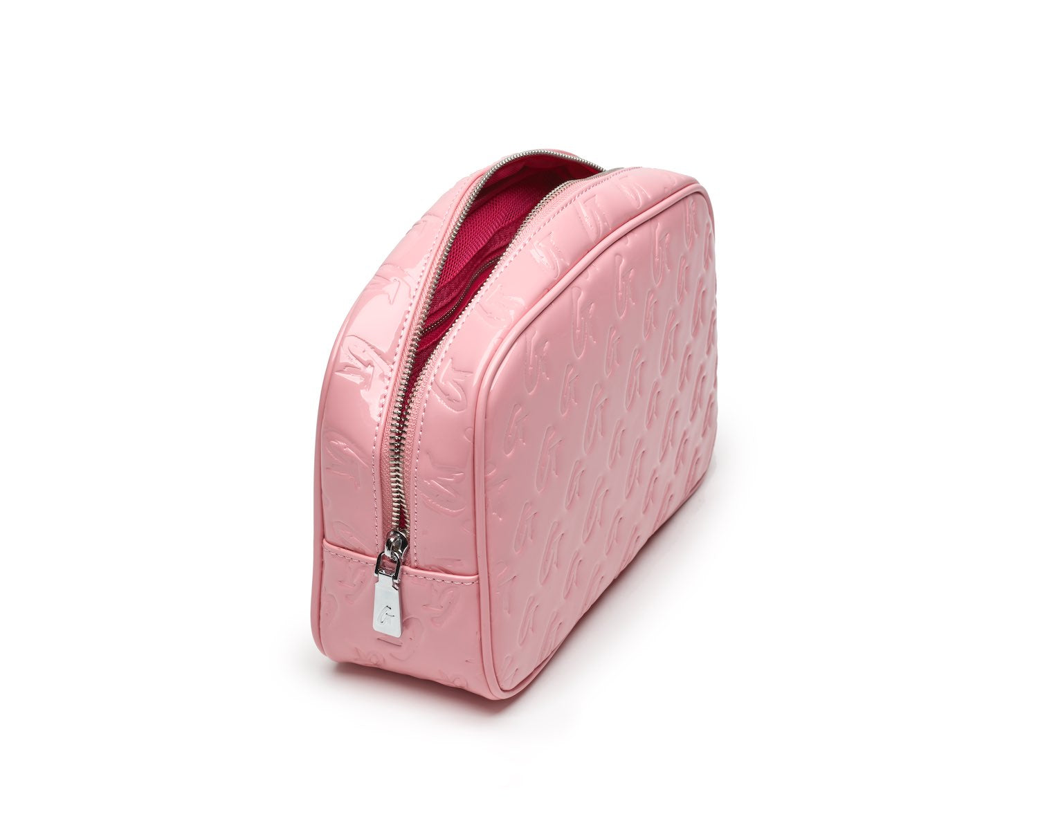 Small Monogram Toiletry Bag with Mirror - Pink | Travel Cosmetic Organizer for Women & Girls | Perfect for Gym, Vacation & Weekend Getaways