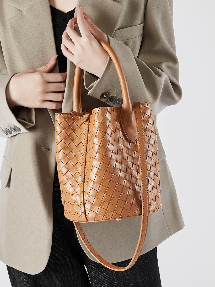 Stylish and Durable Leather Bucket Bag for Women - Fashionable Crossbody & Shoulder Handbag for Daily Use, Work, Travel and Shopping