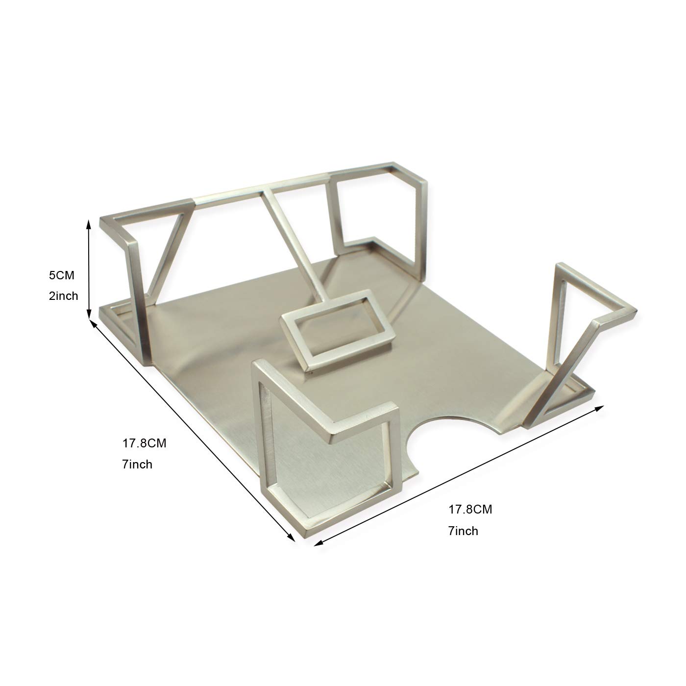 Stainless Steel Modern Art Napkin Holder - St216 Satin Finish for Dinner, Luncheon & Paper Napkins | Perfect for Christmas, Thanksgiving & Holiday Gifting | Elegant Table Organizer for Home & Restaurant Use