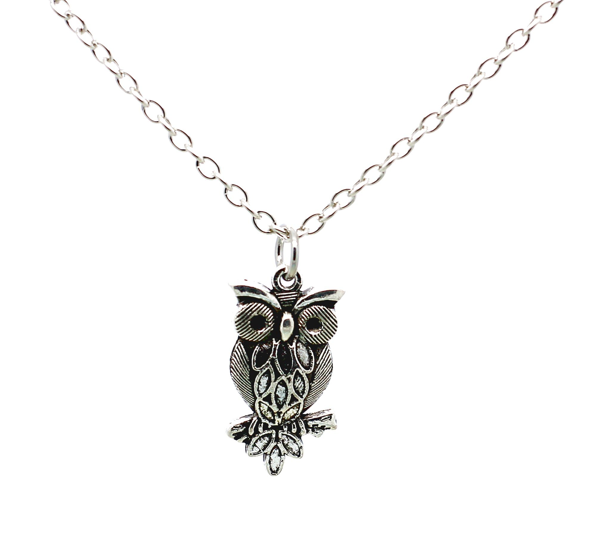 Owl Metal Pendant Necklace - Silver Iron Chain Gothic Jewelry for Women, Perfect for Halloween Costume, Boho Fashion & Gift Giving