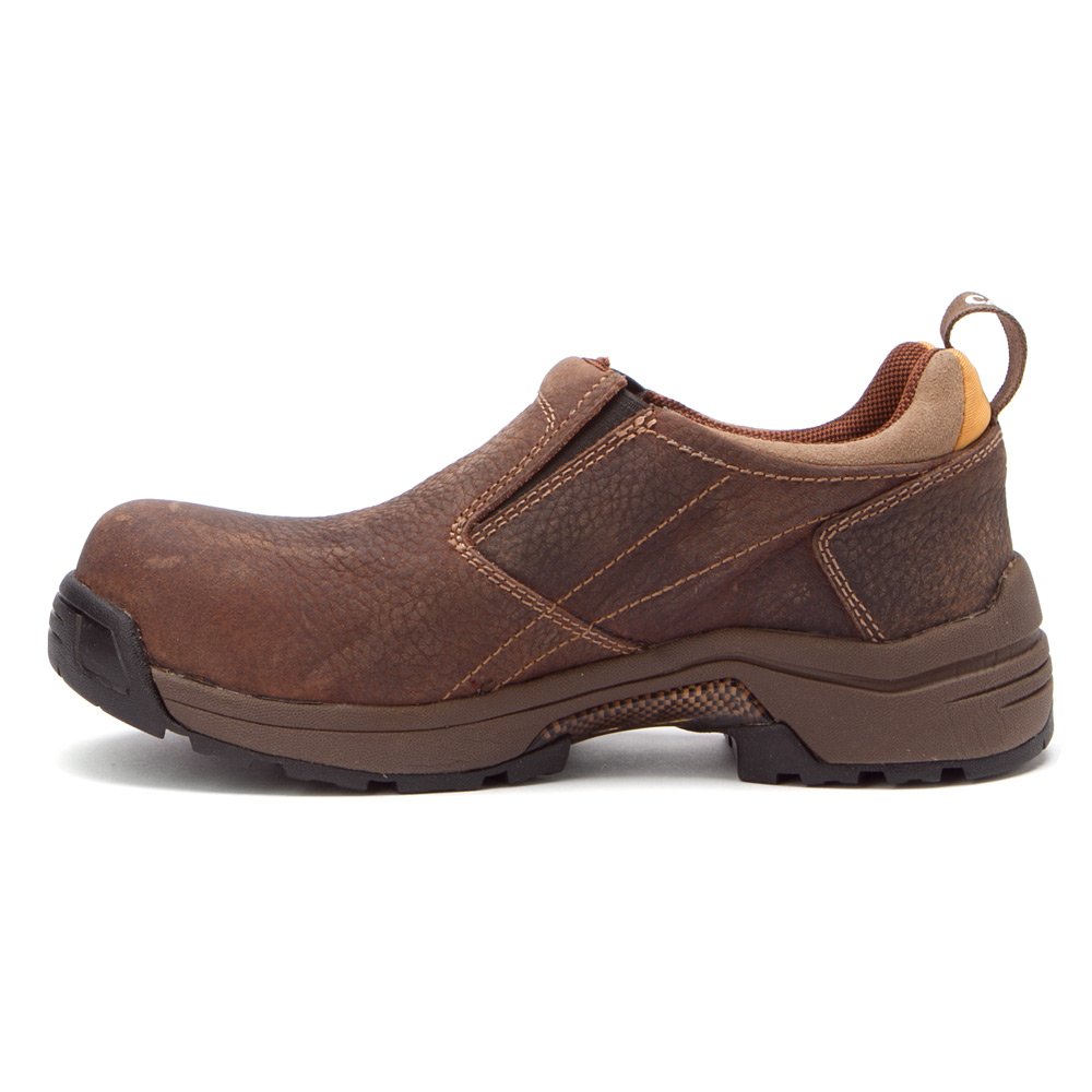Carolina Boots Women's Composite Toe Brown Slip-On Work Shoes - Comfortable & Durable Safety Footwear for Construction, Warehouse & Outdoor Work