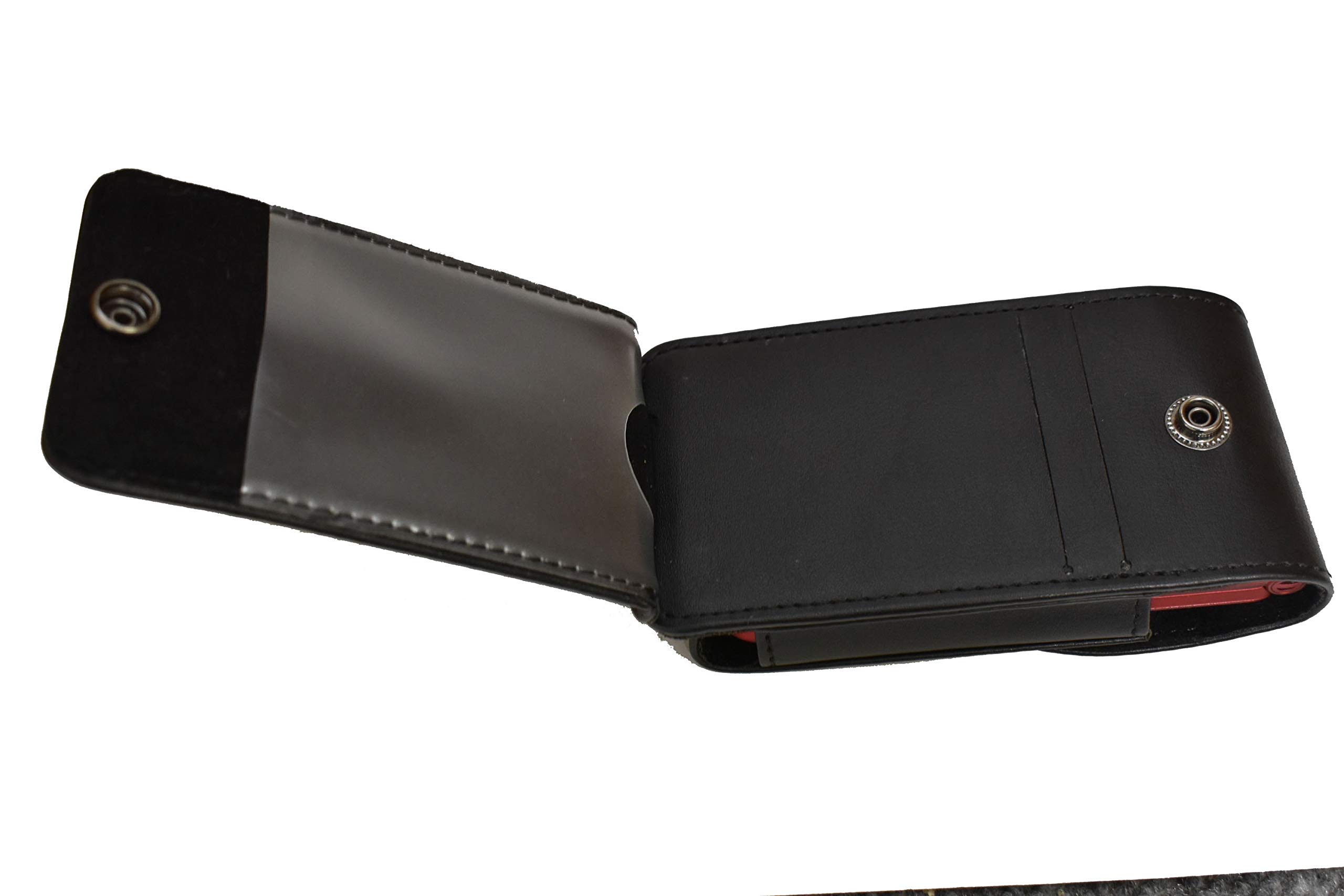 Premium Black Leather Wallet Case with 3 Credit Card Slots - Compatible with GreatCall Lively Flip Phone | Perfect for Seniors & Everyday Carry (Business, Travel, Shopping)