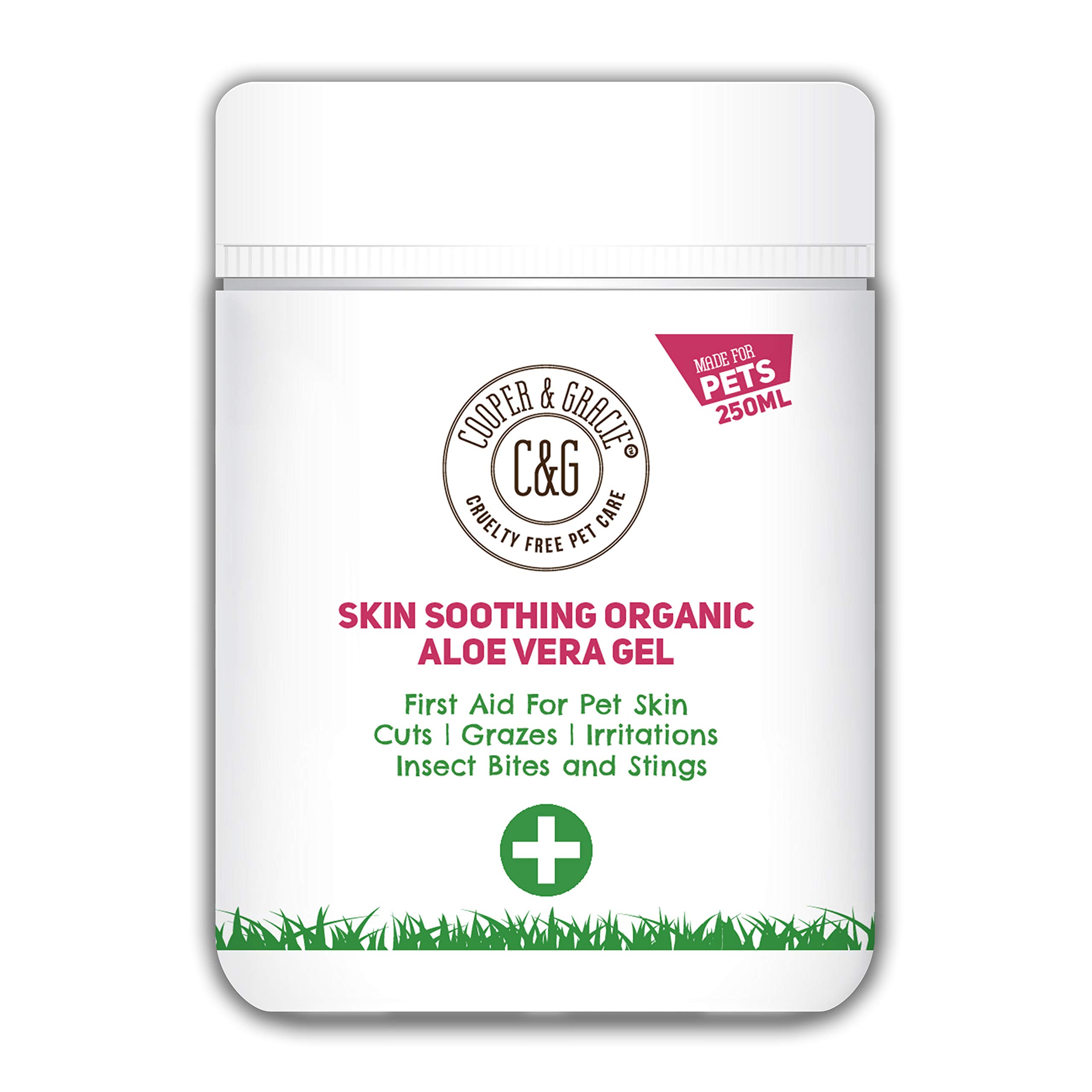 Organic Aloe Vera Gel for Pets - Skin Soothing, Food Grade with Vitamins & Amino Acids | Soothes & Moisturizes Dry, Itchy Skin from Insect Bites & Allergies | Perfect for Dogs, Cats & Small Animals After Bathing or Outdoor Play
