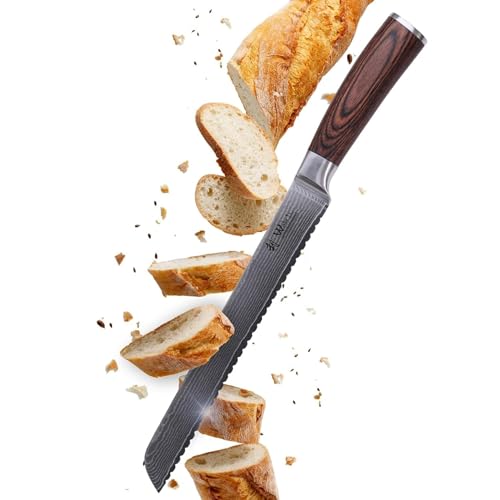 1pc-Damascus Bread knife (9.1 Inch)