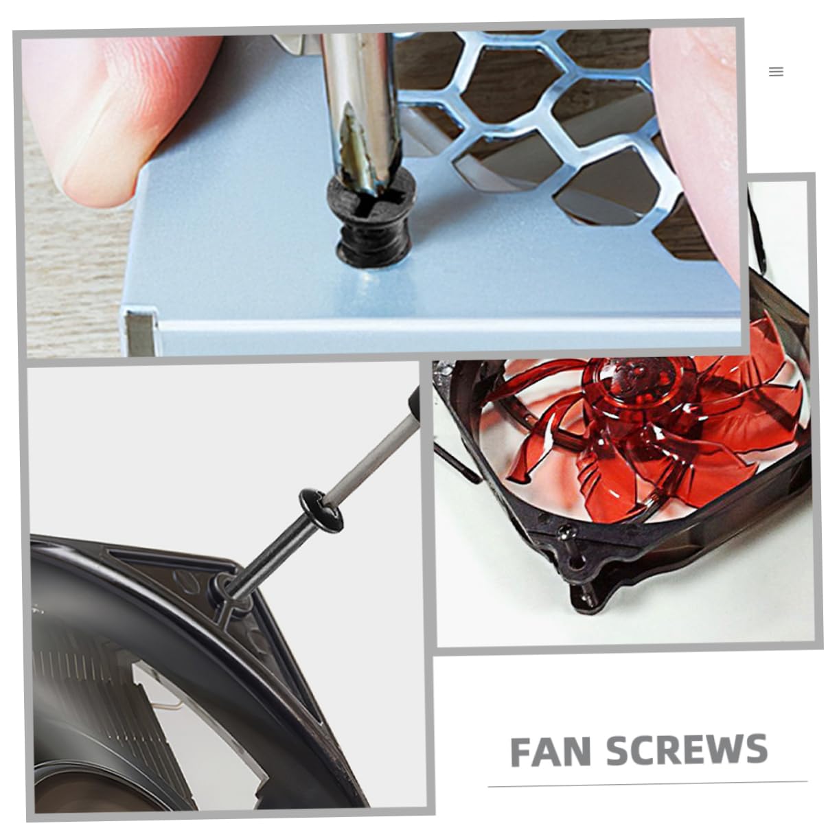 AOKWAWALIY 50pcs Black Steel PC Cooling Fan Screws Kit - 3cm Length for Case Mounting | Perfect for Computer Builds, Gaming Rigs & DIY PC Upgrades