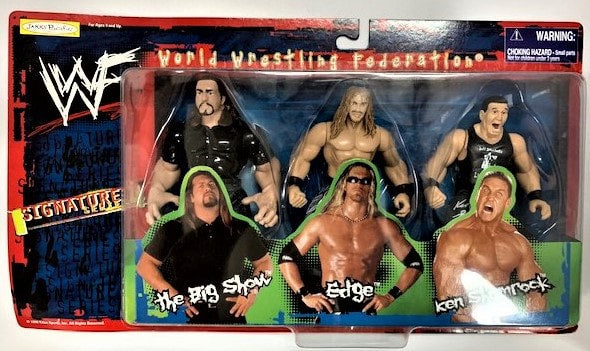 1999 WWF Jakks Pacific Signature Series 4 Action Figure Box Set - The Big Show, Edge & Ken Shamrock Collectible Wrestling Toys | Perfect for WWE Fans & Collectors Display