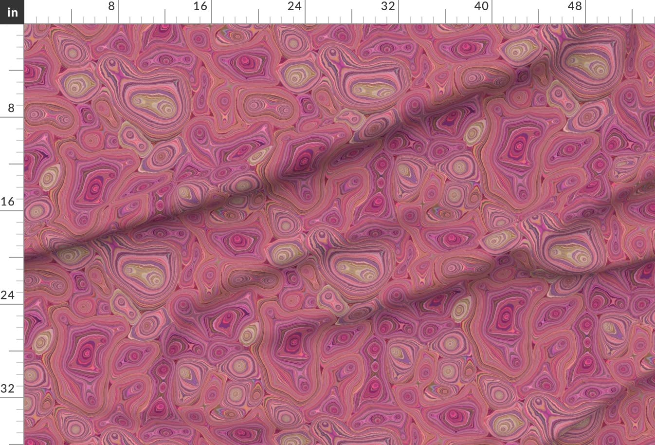 **Pink Crystal Geode Gemstone Mineral Swirl Printed Minky Fabric by The Yard - Soft & Durable for Sewing Baby Blankets, Quilt Backing, Plush Toys & DIY Home Decor**