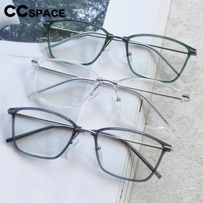 CCspace Women's Full Rim Small Square TR90 Titanium Eyeglasses Frame - Lightweight & Durable for Work, Reading & Daily Use (Model 301814)