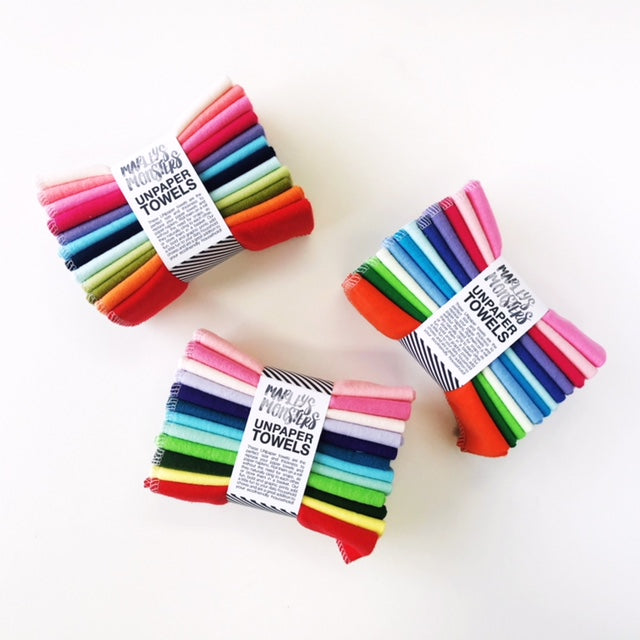 Marley's Monsters Reusable UNpaper Towels - Eco-Friendly, Washable & Sustainable Kitchen Towels for Cleaning, Spills & Everyday Use