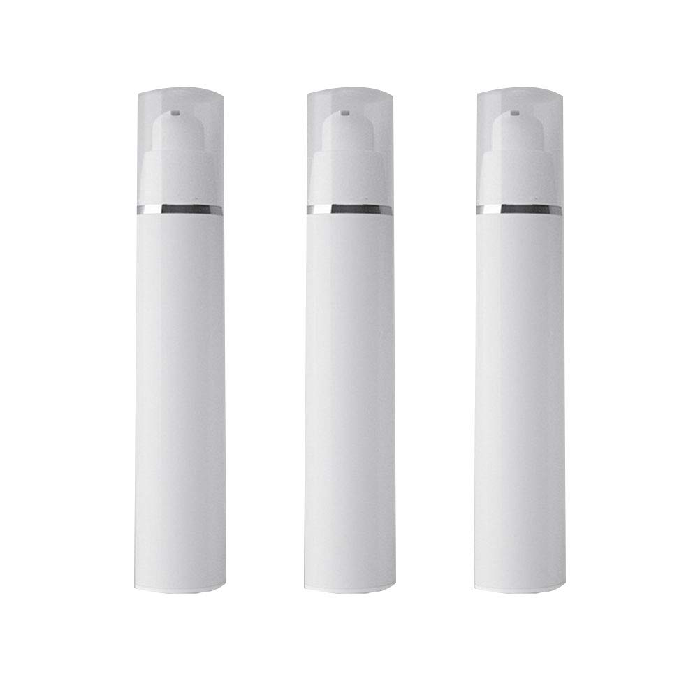 Hemoton 3-Pack 50ml Vacuum Lotion Bottles - Leakproof Makeup Pump Bottles for Essence & Serum - Refillable Cosmetic Containers for Travel & Daily Skincare Routine