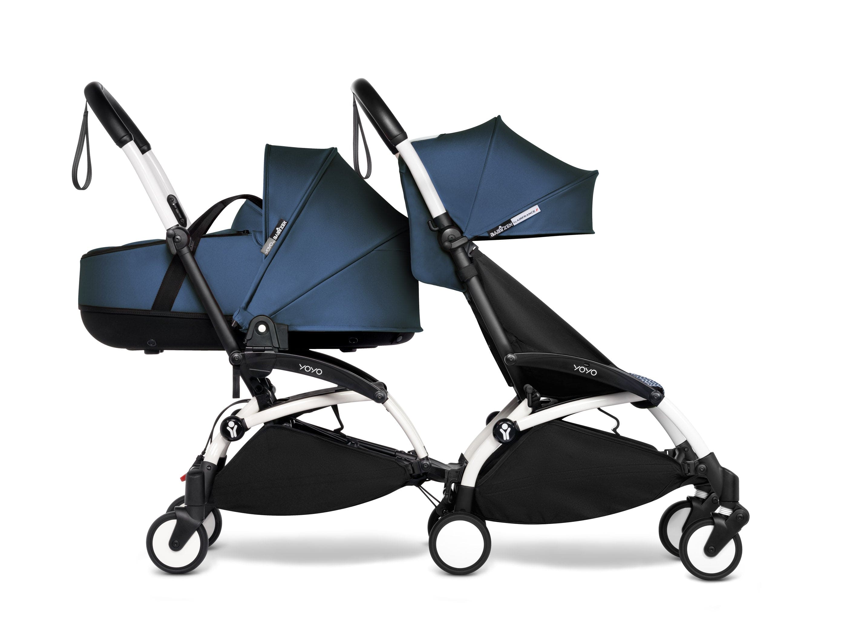Stokke YOYO 3 Double Stroller for Twins - 6+ Months Front Seat with Bassinet Back - Lightweight Compact Travel Stroller for City Walks & Airplane Travel