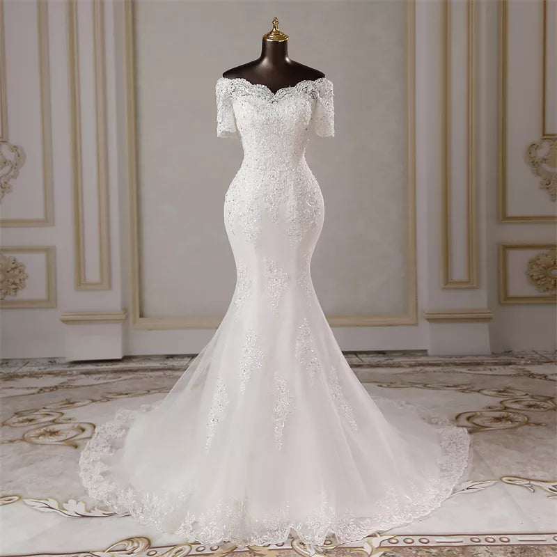 Elegant Sweetheart Neckline Mermaid Wedding Dress - A-Line Bridal Gown for Bride, Perfect for Beach, Church & Formal Weddings