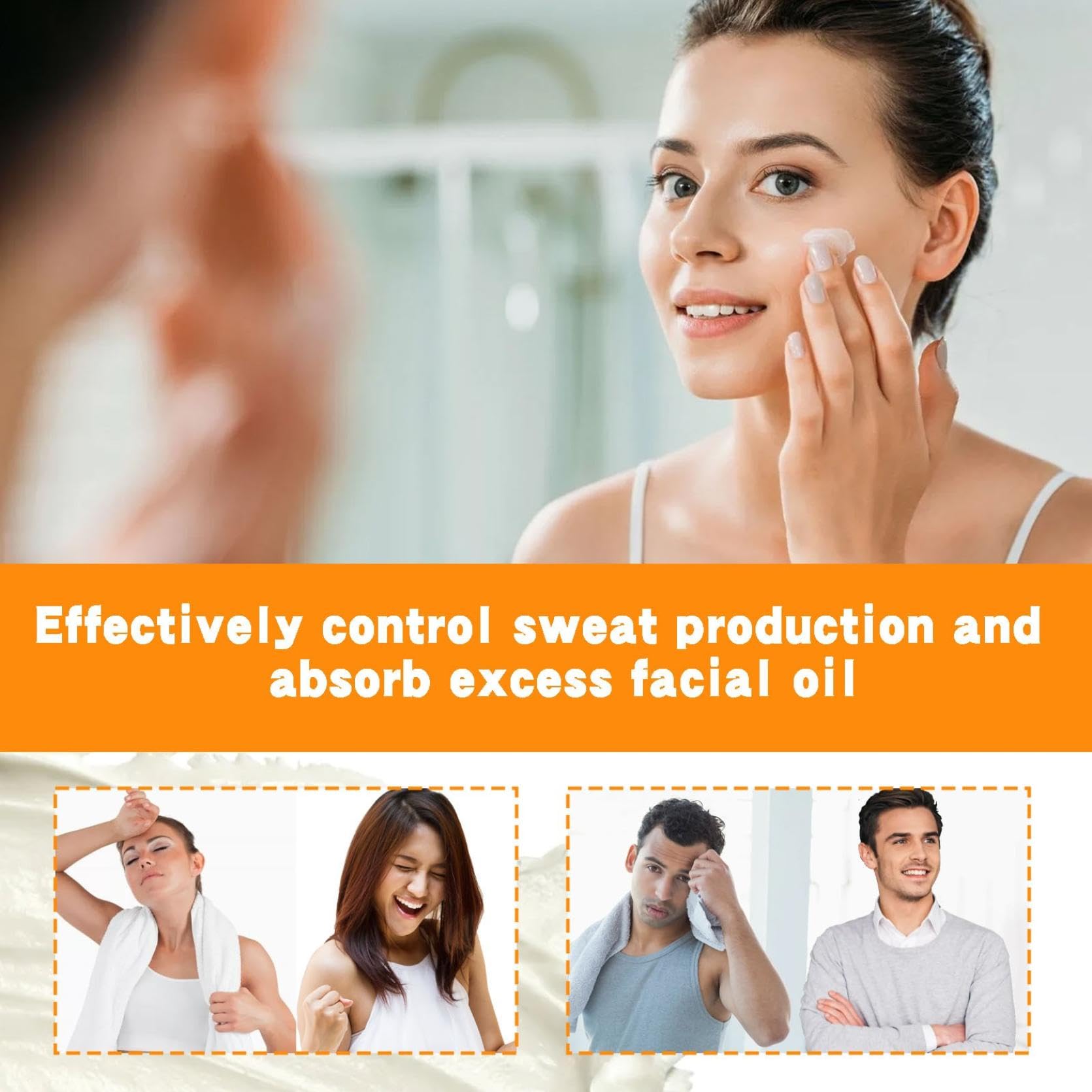 2PC Oil Control & Anti-Perspirant Face Cream - 50ml Matte Moisturizer for Oily & Sweaty Skin - Perfect for Gym, Outdoor Activities & Daily Use