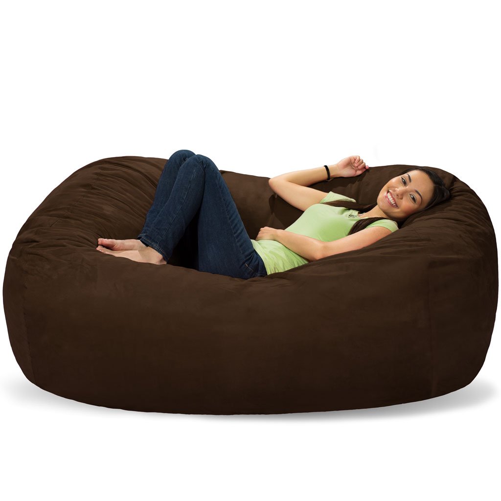 Premium Memory Foam Bean Bag Chair - Ultra Soft Chocolate Micro Suede Cover - Comfortable Lounge Chair for Living Room, Bedroom, Dorm or Game Room - Perfect for Relaxing, Reading & Gaming