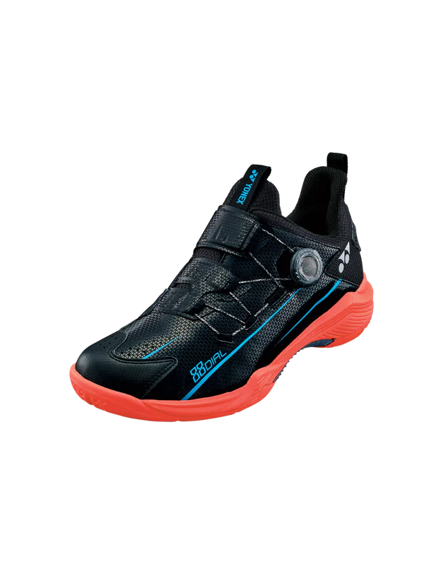 Yonex Power Cushion 88 Dial 2 Unisex Badminton Shoes - Black/Red | Lightweight & Shock Absorbing for Competitive Play & Training